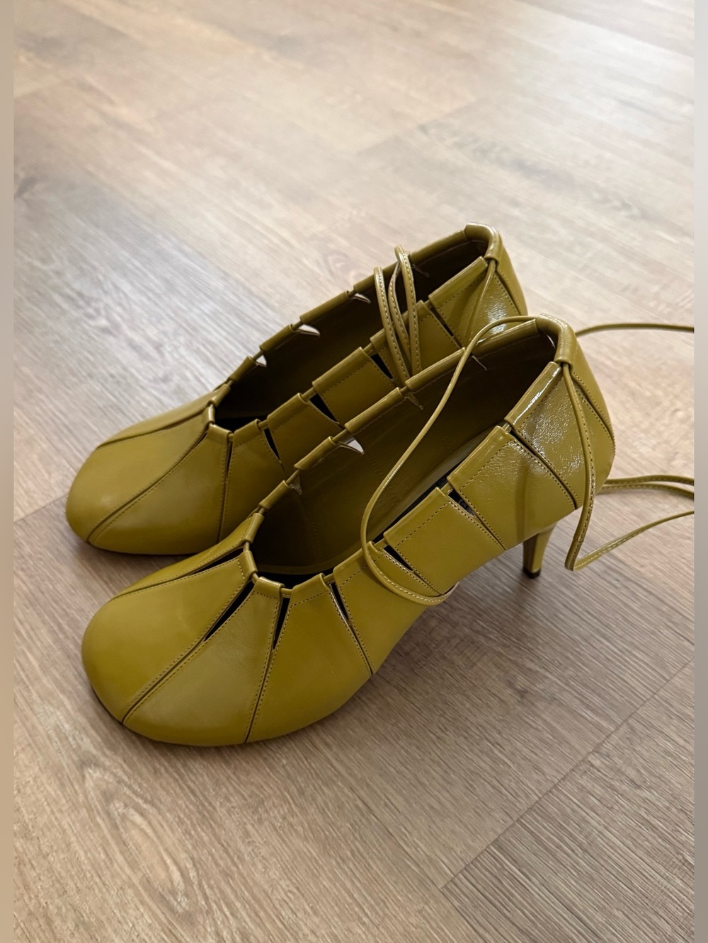 Proenza Schouler Glove Hinge Pumps | Olive Oil | Size 40